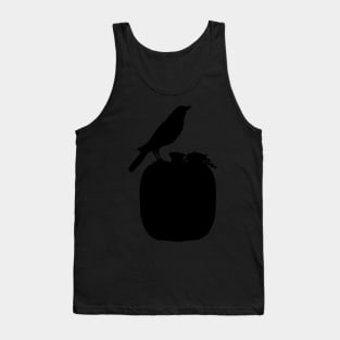 Crow on Pumpkin Fall Silhouette | Autumn Stickers by Cherie(c)2021 Tank Top